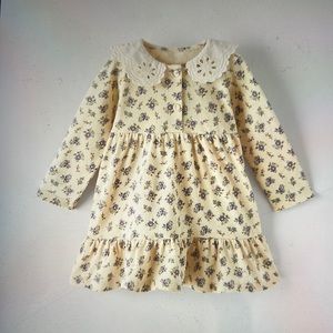 Floral Dress with embroidered collar 2-3 years